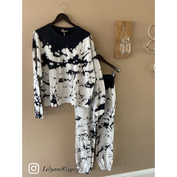 LAST MEDIUM Dip Tie dye two piece pant lounge set - Picture 5 of 7